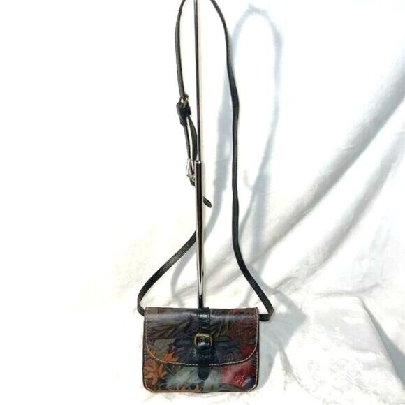 Patricia Nash Floral Leather Crossbody Bag Multicolor Adjustable Strap - Picture 2 of 11